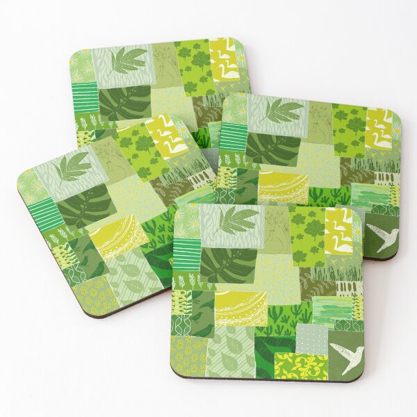 Item preview, Green oasis patchwork designed and sold by Kimmygowland.