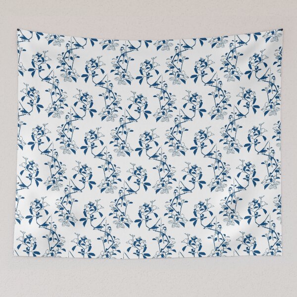 Item preview, Birds Pattern White Blue designed and sold by Antava.