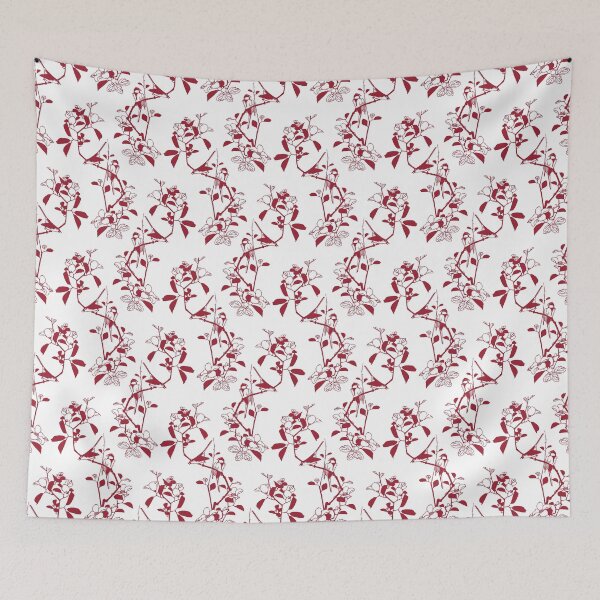 Item preview, Birds Pattern White Burgundy designed and sold by Antava.