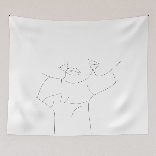 Item preview, Three women line drawing illustration - Leila designed and sold by TheColourStudy.