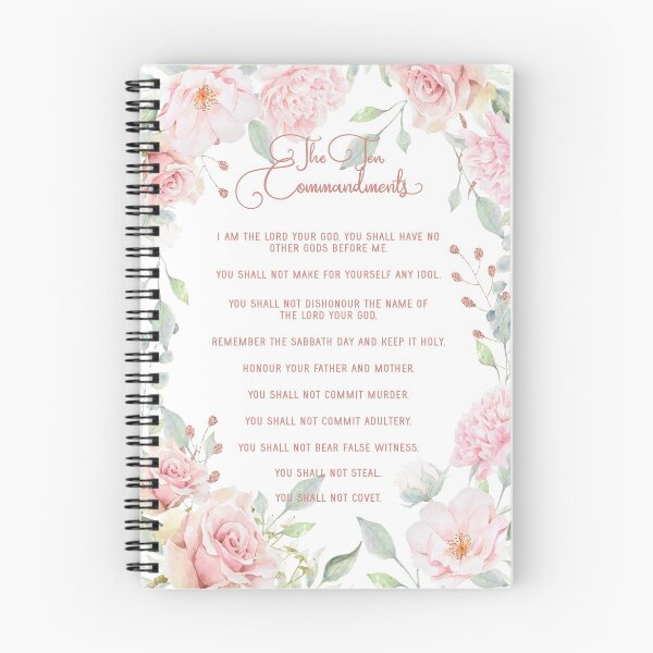 Item preview, The Ten Commandments - Rose Gold and Roses designed and sold by Amanda-Lakey.