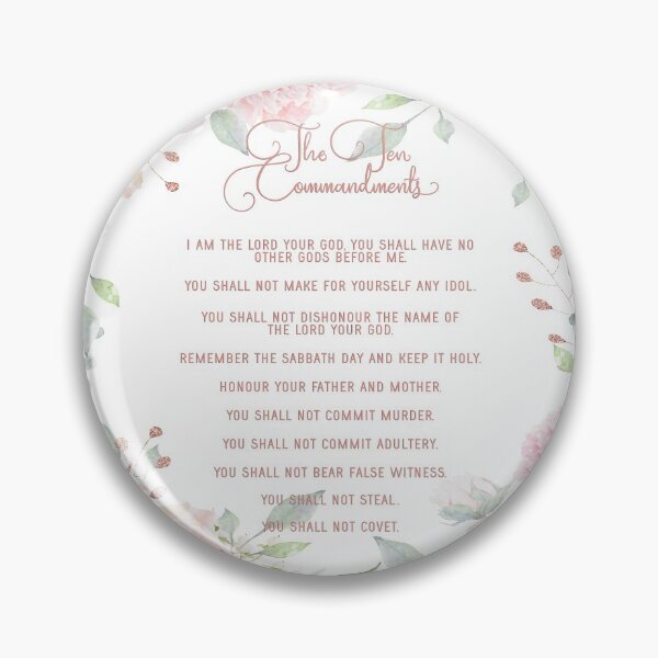 Item preview, The Ten Commandments - Rose Gold and Roses designed and sold by Amanda-Lakey.