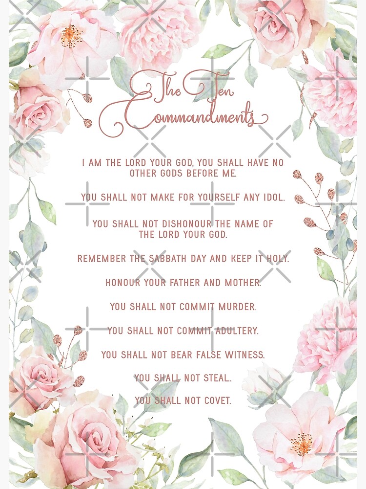 "The Ten Commandments Rose Gold and Roses" Poster for Sale by Amanda