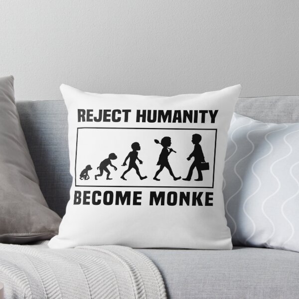 Item preview, Reject Humanity Become Monke Funny Monkey Evolution Memes - funny designed and sold by NSTeeDesign.
