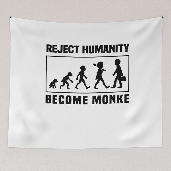 Item preview, Reject Humanity Become Monke Funny Monkey Evolution Memes - funny designed and sold by NSTeeDesign.