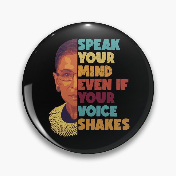 Item preview, Feminist Ruth Bader Ginsburg Speak Your Mind Even If Your Voice Shakes designed and sold by HappyWorldShop.