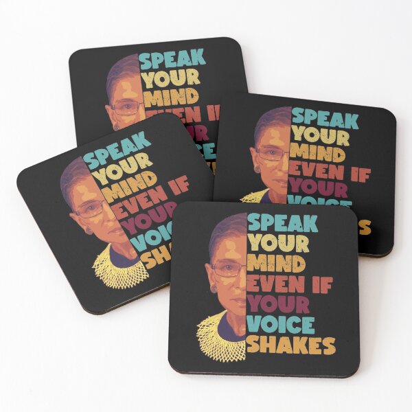 Item preview, Feminist Ruth Bader Ginsburg Speak Your Mind Even If Your Voice Shakes designed and sold by HappyWorldShop.
