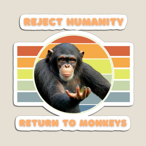 Vista previa del artículo con la obra «Vintage Reject Humanity Vuelve a Monkey», diseñado y vendido por mdimac.