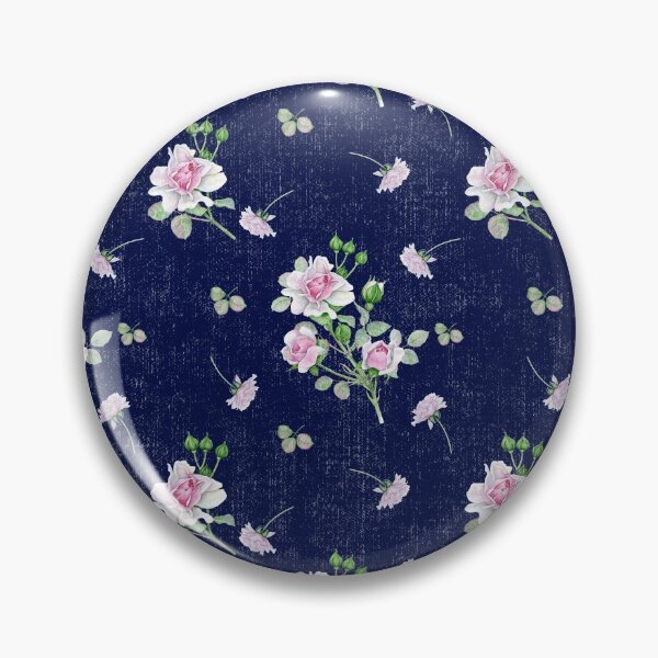 Item preview, Navy Blue and Pink Roses Pattern designed and sold by ClaudiaFlores.