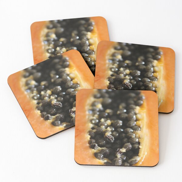 Item preview, Macro of seeds inside one half of a papaya fruit designed and sold by Mahirov Shop.
