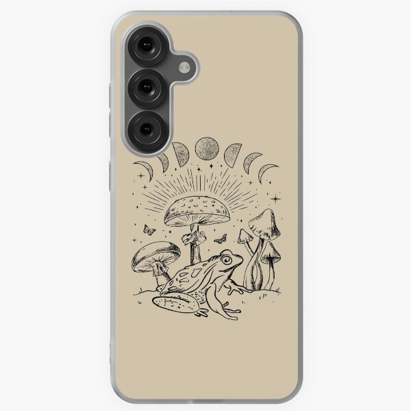 Item preview, Frog Under Mushroom: Goblincore Cottagecore Aesthetic, Goth Mystical Edgy Alternative Look, Fungi Butterfly Toad in Psychedelic Forest Nature designed and sold by MinistryOfFrogs.