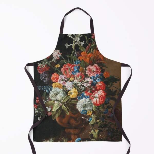 Item preview, Abraham Brueghel (baptised 28 November 1631 – c. 1690) - Carnations, lillies, nigellas and other flowers in a decorative terracotta vase on a stone ledge designed and sold by VISIBLECREATION.