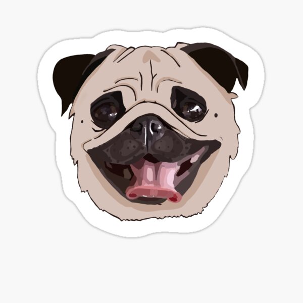 Pug White Stickers for Sale | Redbubble Pug White Stickers for Sale | Redbubble