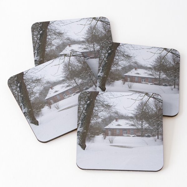 Item preview, Snow falling on a country house through the woods designed and sold by Michael Brewer.
