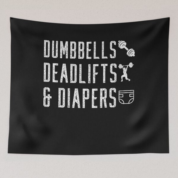 Item preview, Funny Dumbbells Deadlifts and Diapers Gym Gift Desing T-Shirt designed and sold by Mo-Am.
