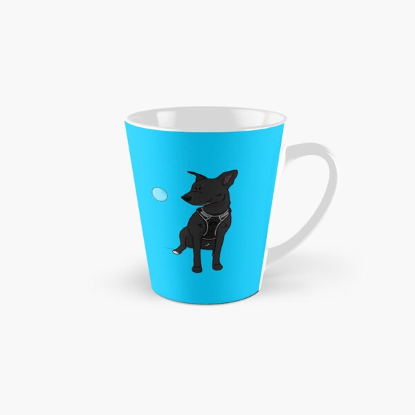 Black dog with soap bubble Tall Mug