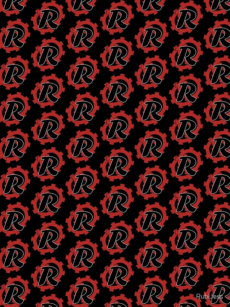 Thumbnail 3 of 3, Scarf, Red R Cogs designed and sold by RubiJess.