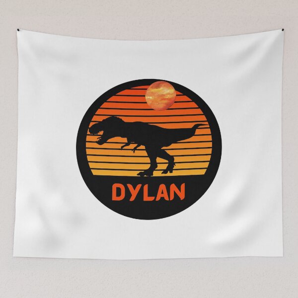 Aperçu de l'œuvre Dylan Personalized T-Rex Dinosaur with Sun Design créée et vendue par Riley5146.