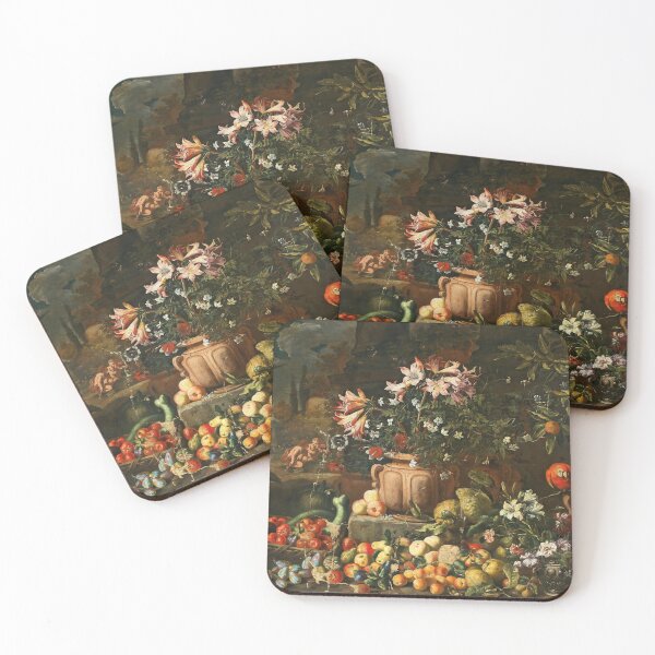 Item preview, Abraham Brueghel (baptised 28 November 1631 – c. 1690) -Still life of flowers with fruits, putti and animals designed and sold by VISIBLECREATION.