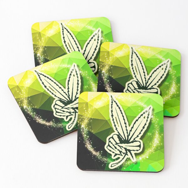 Item preview, Peace and Cannabliss Green Polygons  designed and sold by Electric Mystic Art Merch.