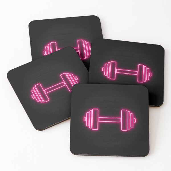 Item preview, Pink Retro Neon Line Dumbbell Icon designed and sold by dylanxh.