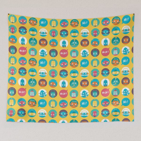 Item preview, Bright and Happy Robot Characters designed and sold by UglyLittleMug.