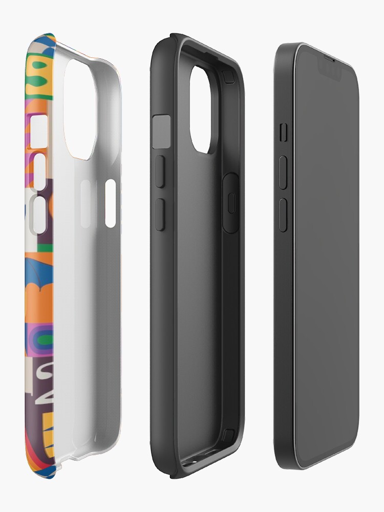Alternate view of Pop Art Patchwork - Red and Rainbow - Fun Retro Pattern by Cecca Designs iPhone Case
