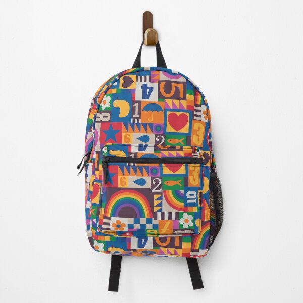 Item preview, Pop Art Patchwork - Red and Rainbow - Fun Retro Pattern by Cecca Designs designed and sold by Cecca-Designs.