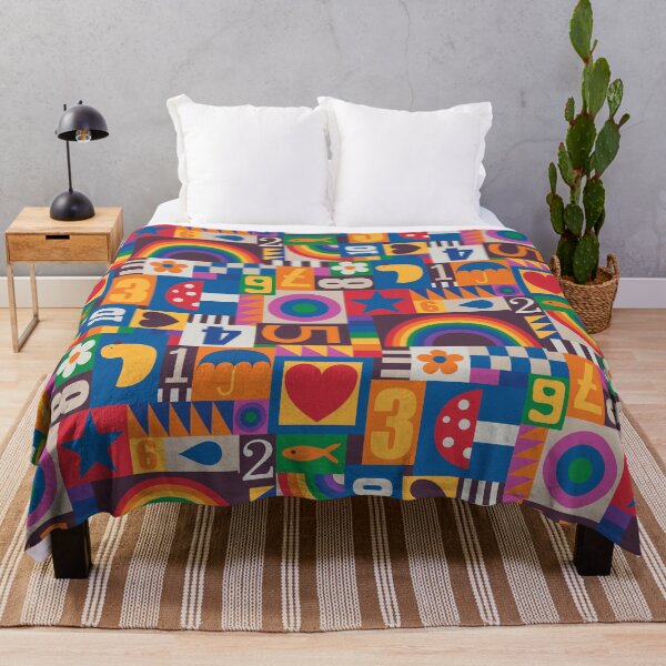 Item preview, Pop Art Patchwork - Red and Rainbow - Fun Retro Pattern by Cecca Designs designed and sold by Cecca-Designs.