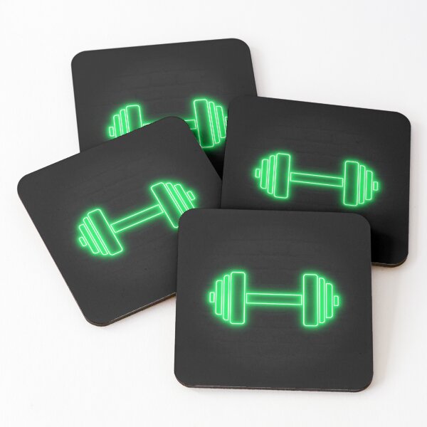 Item preview, Green Retro Neon Line Dumbbell Icon designed and sold by dylanxh.