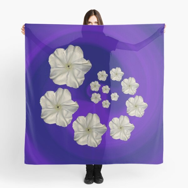 Spiral Moon Flower Purple/Blue Swirl Scarf