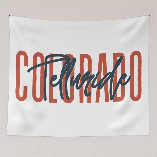 Item preview, Telluride Colorado // Script Design // State Flag Colors designed and sold by KylieBeth Designs.