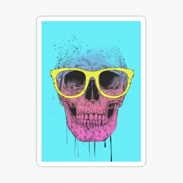 Aperçu de l'œuvre Crâne de pop art avec des lunettes créée et vendue par soltib.