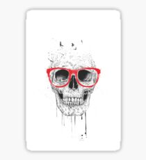 Schädel mit roten Gläsern Sticker