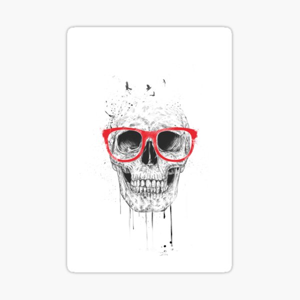 Aperçu de l'œuvre Crâne avec des lunettes rouges créée et vendue par soltib.