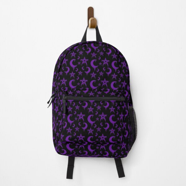 Pentagramm Halbmond Rapport lila Rucksack