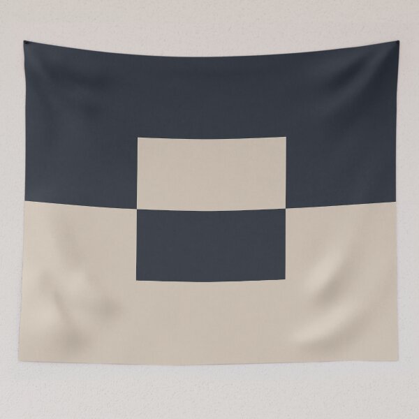 Item preview, Beige claro y azul Minimal Square Design 2 2021 Color del año Uptown Ecru y Classic Navy designed and sold by ColorOfTheYears.