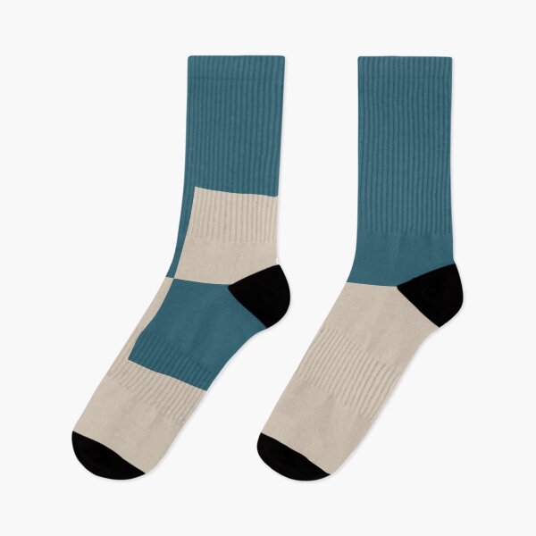 Item preview, Light Beige Aqua Blue Minimal Square Design 2 2021 Color of the Year Uptown Ecru and Deep Lagoon designed and sold by ColorOfTheYears.