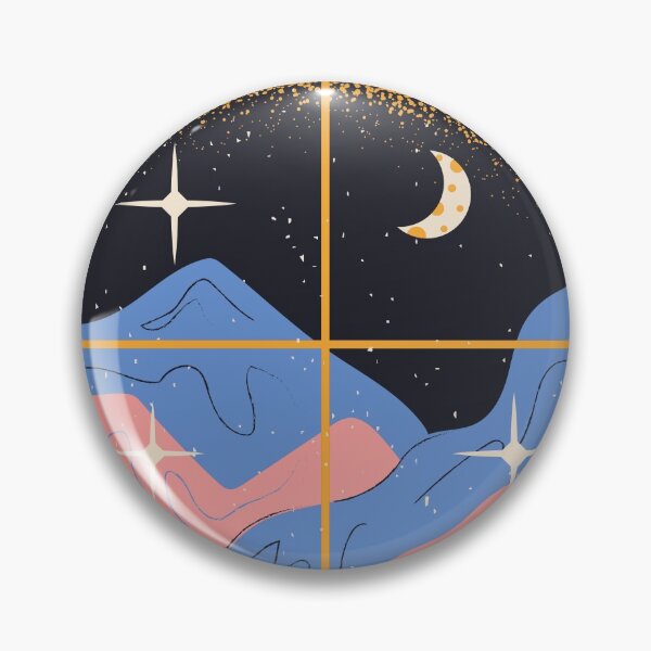 Aperçu de l'œuvre Graphique simple de la lune et des étoiles créée et vendue par Wellmake.