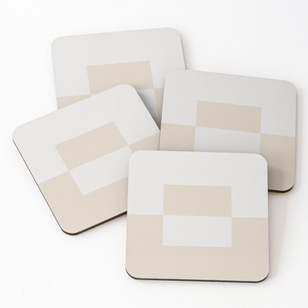 Item preview, Light Beige White Minimal Square Design 2 2021 Color of the Year Uptown Ecru and Gesso White designed and sold by ColorOfTheYears.