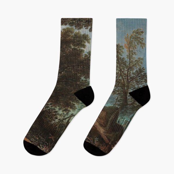 Item preview, Abraham Govaerts (ca. 1589 - 1626) - A wooded landscape with travellers designed and sold by VISIBLECREATION.