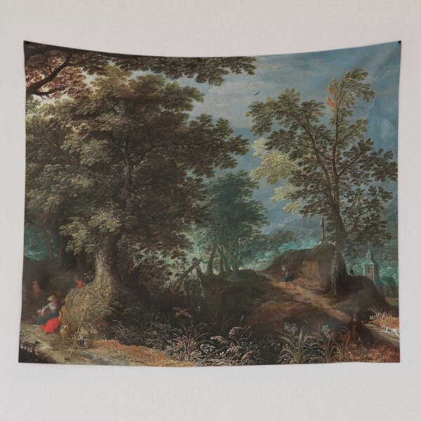 Item preview, Abraham Govaerts (ca. 1589 - 1626) - A wooded landscape with travellers designed and sold by VISIBLECREATION.