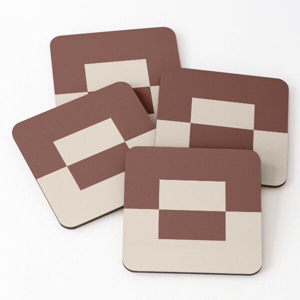Item preview, Light Beige Reddish Brown Minimal Square Design 2 2021 Color of the Year Uptown Ecru and Terra Rosa designed and sold by ColorOfTheYears.