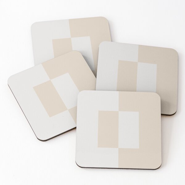 Item preview, Light Beige White Minimal Square Design 2021 Color of the Year Uptown Ecru and Gesso White designed and sold by ColorOfTheYears.