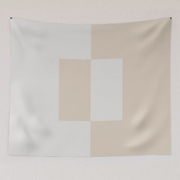 Item preview, Light Beige White Minimal Square Design 2021 Color of the Year Uptown Ecru and Gesso White designed and sold by ColorOfTheYears.