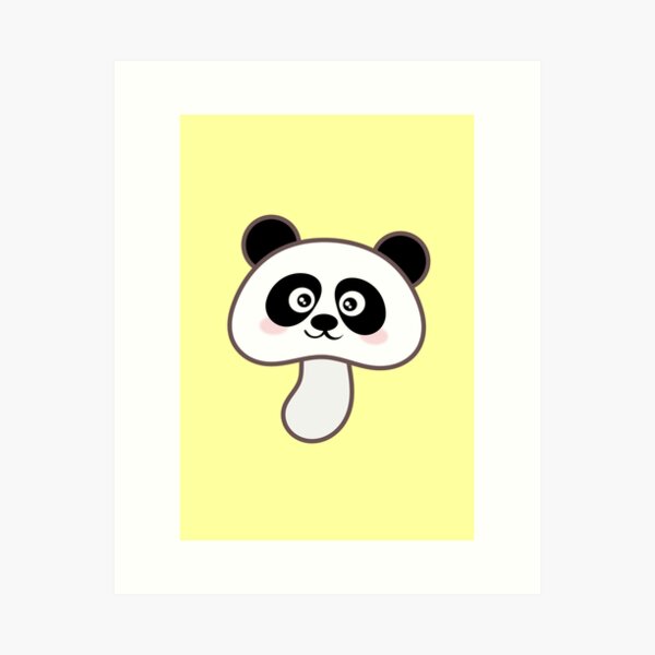 Mushroom Kawaii -Panda mushroom- Art Print