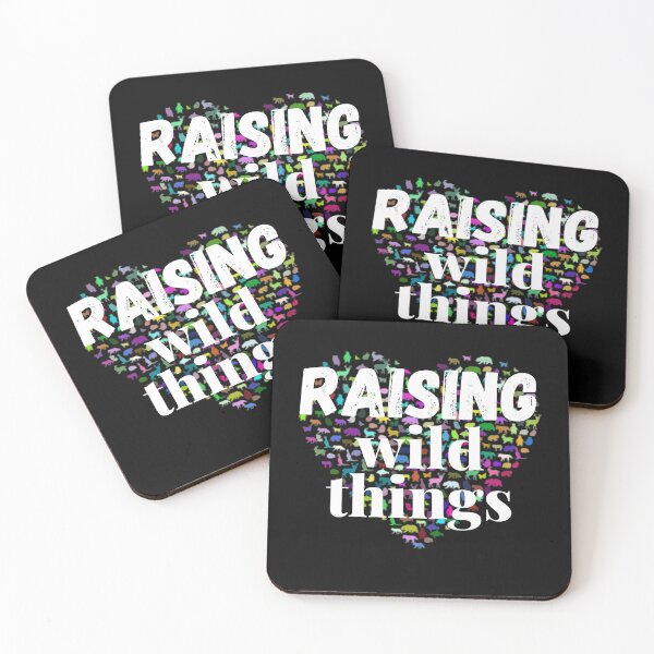 Item preview, Raising Wild Things White with a heart full of wild animals for Mother's Day designed and sold by Labradoodlesetc.