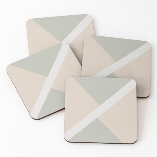 Item preview, Beige Green Gray White Stripe Offset Shape Design 2021 Color of the Year Uptown Ecru & Accent Shades designed and sold by ColorOfTheYears.