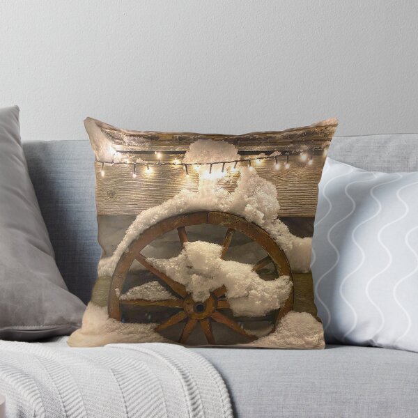 Item preview, Wagon wheel in the snow with fairy lights designed and sold by Michael Brewer.