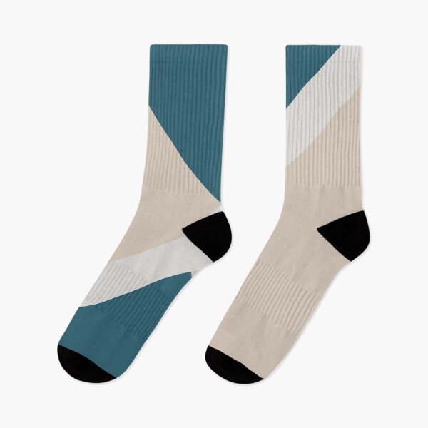 Item preview, Beige Aqua Blue White Stripe Offset Shape Design 2021 Color of the Year Uptown Ecru & Accent Shades designed and sold by ColorOfTheYears.